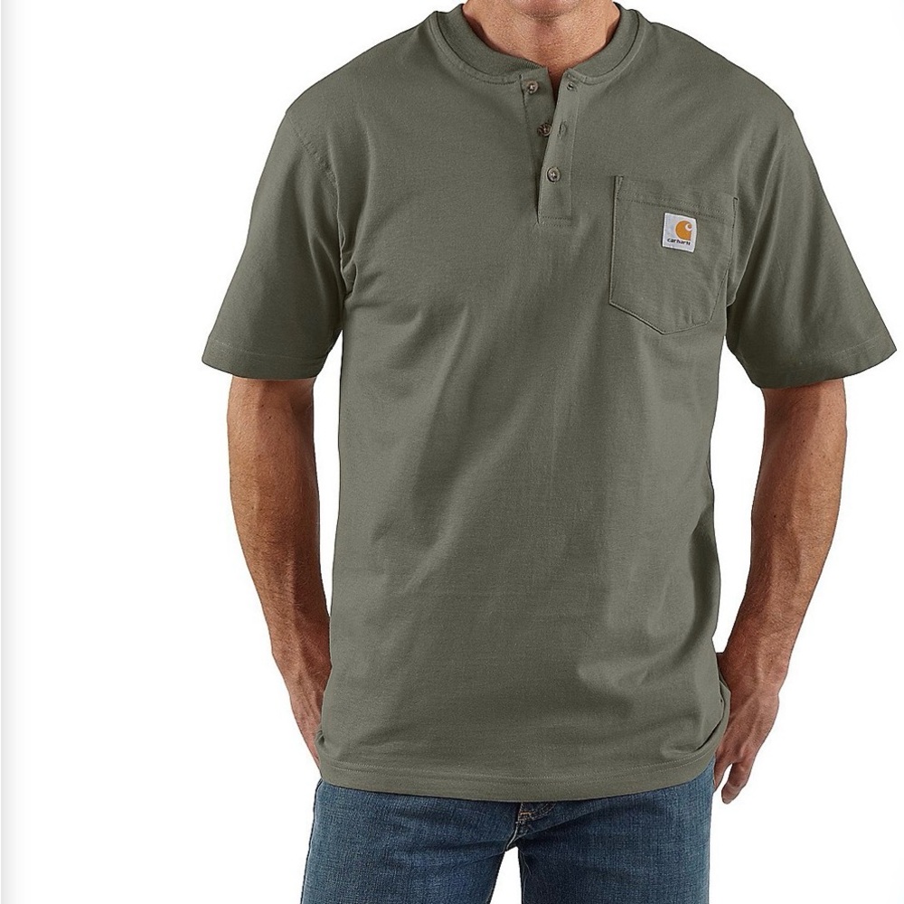 Carhartt Men's Olive Short Sleeve Henley